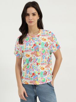 United Colors of Benetton - Multi-Color Round Neck Printed T-Shirt
