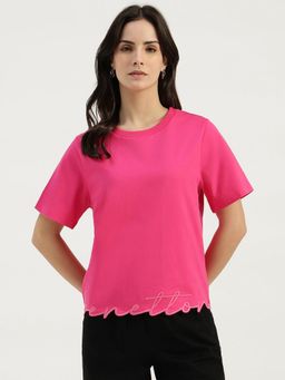 United Colors of Benetton - Pink Round Neck Solid T-Shirt