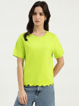 United Colors of Benetton - Green Round Neck Solid T-Shirt