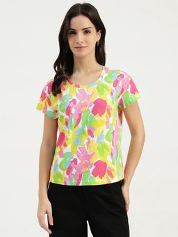 United Colors of Benetton - Multi-Color Round Neck Printed T-Shirt