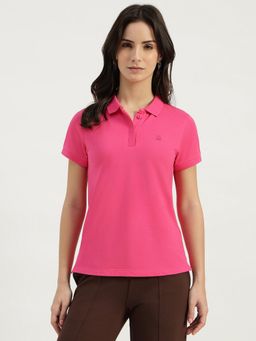 United Colors of Benetton - Pink Solid Polo T-Shirt