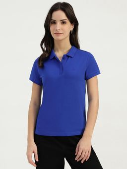 United Colors of Benetton - Navy Blue Solid Polo T-Shirt