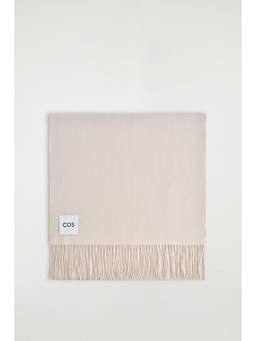 COS - Women White FRINGED WOOL SCARF