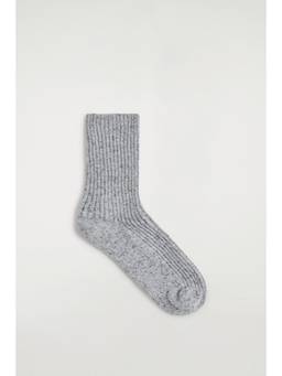 COS - Women Grey SPECKLED RIBBED-KNIT SOCKS