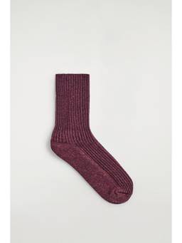 COS - Women Red SPECKLED RIBBED-KNIT SOCKS