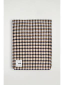 COS - Women Beige CHECKED DOUBLE-FACED MERINO WOOL SCARF