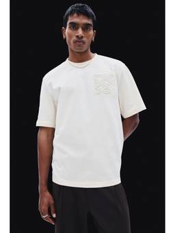 H&M - Men Beige Regular Fit Print-Motif T-Shirt