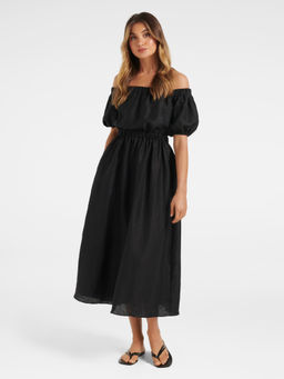 Forever New - Black Milan Bardot Midi Dress