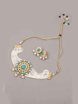 Odette - Beautiful Green Stones Kundan Choker Set