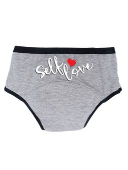 D'chica - Selflove Print Microbial Lining Period Panties for Girls, No Pad Required Grey