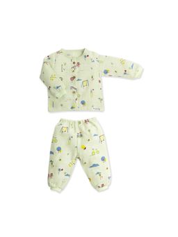 Honcho Baby - Green Muslin Cotton Full Sleeve Shirt & Pant
