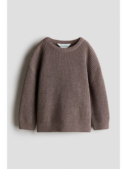 H&M - Boys Brown Patent-knit cotton jumper