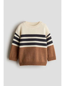 H&M - Boys White Jacquard-knit cotton jumper