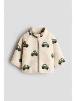 H&M - Unisex Beige Printed teddy jacket