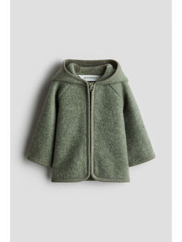 H&M - Unisex Green Wool-blend fleece cardigan