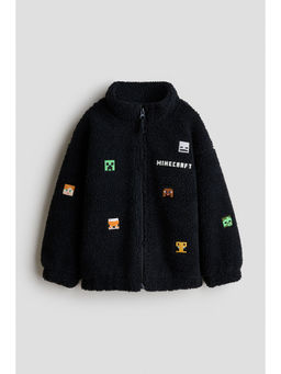 H&M - Boys Black Appliquad teddy jacket