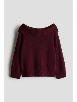 H&M - Girls Red Off-the-shoulder jumper