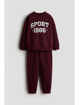 H&M - Boys Red 2-piece printed sweatshirt set