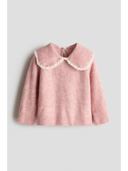 H&M - Girls Pink Collared jumper