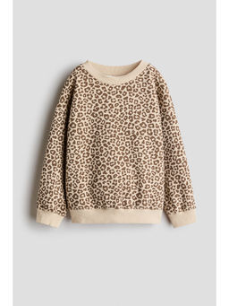 H&M - Girls Beige Brushed-inside sweatshirt