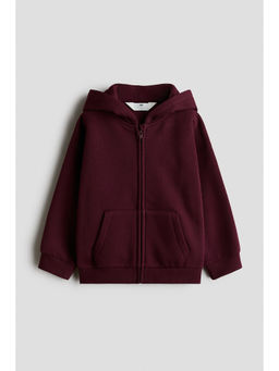 H&M - Boys Red Zip-through brushed-inside hooded Jacket