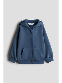 H&M - Boys Blue Zip-through brushed-inside hooded Jacket