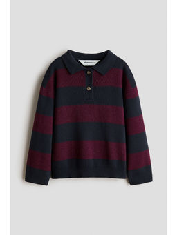 H&M - Boys Blue Cotton-knit polo jumper