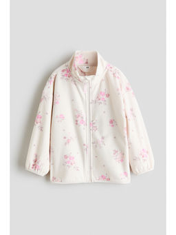 H&M - Girls White Patterned fleece jacket