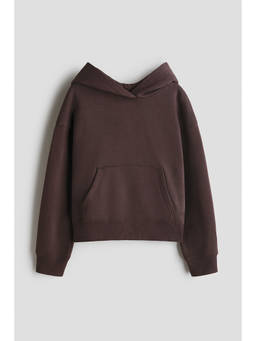 H&M - Girls Brown Brushed-inside hoodie