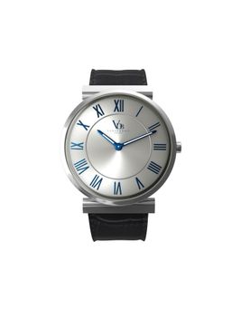 Vanderbilt New York - Men Silver and Black-Leather Strap- Quartz Watch-26WNWHT (M)