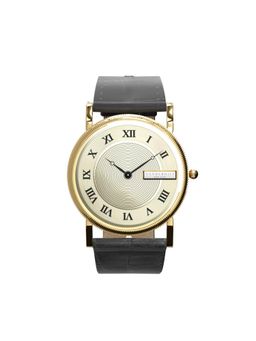 Vanderbilt New York - Men Gold Dial and Black-Leather Strap-Quartz Watch-39CMCRE (M)