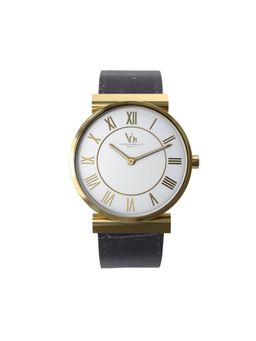 Vanderbilt New York - Women White Dial and Black-Leather Strap-Quartz Watch-54WNSWHGL (M)