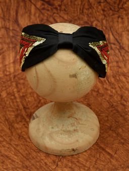 FUNKRAFTS - Knotted Beaded Hairband for Girls - Black
