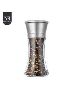 NFI Essentials - Stainless Steel And Refillable Glass Body Pepper Shakers Pepper Mill