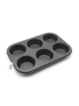 NFI Essentials - Non-Stick Teflon Coated 6 Cup Muffin Tray Carbon Steel Cake Mold Small