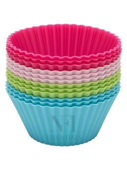 NFI Essentials - Non-Stick Baking Muffins And Reusable Silicone Cupcake Liners (Pack Of 12)