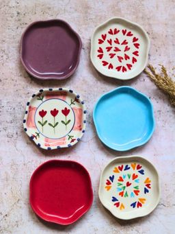 WEAVING HOMES - (Colorful) Handmade Dessert Plates (Set of 6)