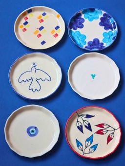 WEAVING HOMES - Blue Quarter Plate (Set of 6)