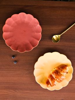 WEAVING HOMES - Red & Yellow - Phool Quarter Plate (Set of 2)