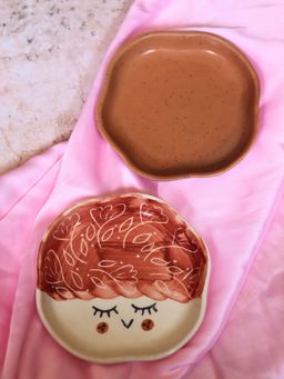 WEAVING HOMES - Rust & Tweety Handmade Dessert Plate (Set of 2)