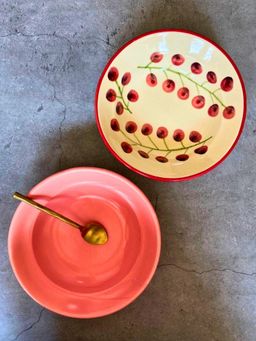 WEAVING HOMES - Cherry Tomato & Rosy Pink Pasta Plate (Set of 2)