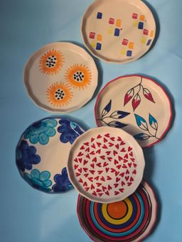 WEAVING HOMES - Ceramic Snack Plates (Set of 6)