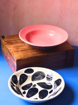 WEAVING HOMES - Pink & Pebble Pasta Plate (Set of 2)