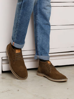 Louis Stitch - Brown Men Mid-Top Suede Desert Boots