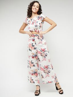 Magre - Women White Printed Co-Ord (Set of 2)