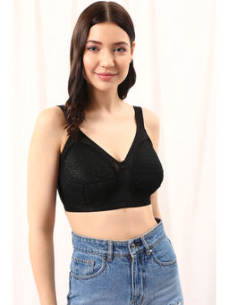 Clovia - Lace Non-Padded Non-Wired Full Coverage Minimizer Bra In Black