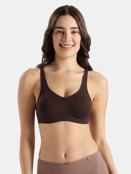 Jockey - Fe41 Wirefree Non Padded Plus Size Cotton Everyday Bra-Coffee