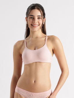 Jockey - Ss12 Wirefree Non Padded Cotton Elastane Full Coverage Beginners Bra-Peach Skin
