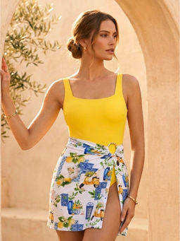 The Active Story - Morocco Citrus Swimsuit With Detachable Skirt
