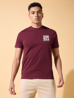 CULT - Mens Lifestyle Graphic Print Cotton Maroon T-Shirt